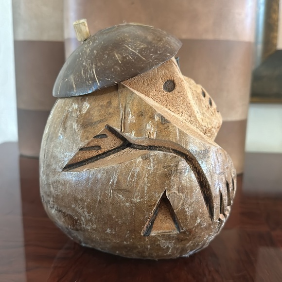 *NEW* Hand-Carved Coconut Tiki Monkey Coin Bank, Hawaii - Picture 7 of 13